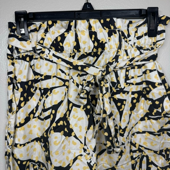 NICOLE MILLER Skirt Tie Belt Pockets Black Yellow Women’s Size Small - Picture 3 of 4